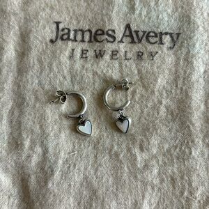 EUC James Avery Sweetheart Gemstone Hoop Dangle Earrings